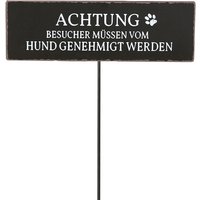 Boltze Gartenschild Hund - Schild "Achtung Besucher müssen genehmigt werden" von Boltze