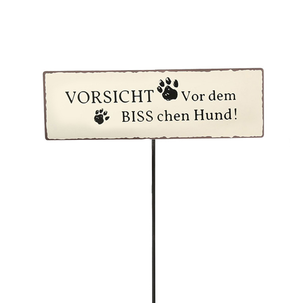 Boltze Gartenschild Hund - Schild "Vorsicht vor dem BISS-chen Hund" von Boltze