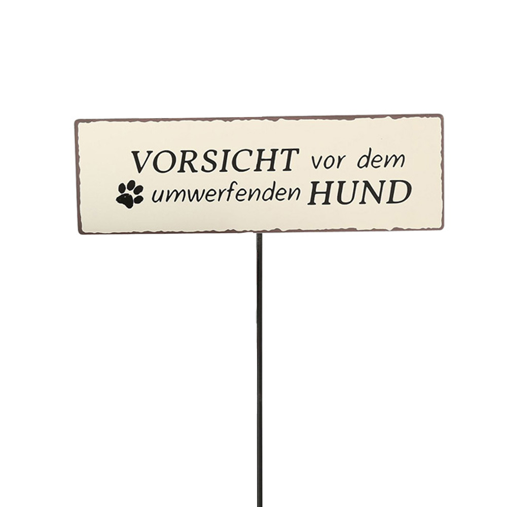 Boltze Gartenschild Hund - Schild "Vorsicht vor dem umwerfenden Hund" von Boltze