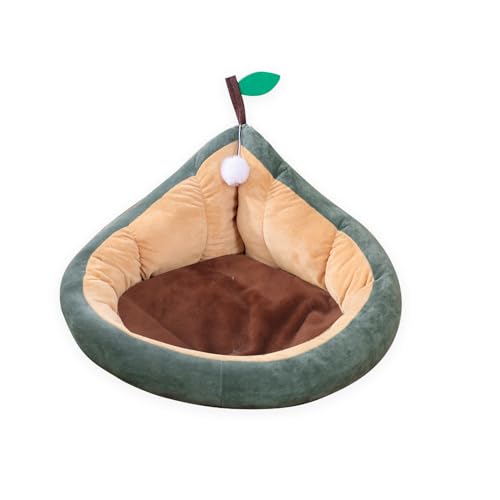 Katzenbetten, Haustierbett Schöne katzenbett Tierbett Avocado-Hundekatzenbett Katzenhöhle Süßes Rutschfeste Unterseite Haustierbett für Katzen Welpen für alle Jahreszeiten (M-48x28cm, Dunkelgrün) von BomDog