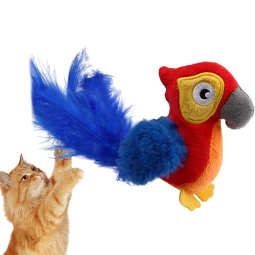 Bomefoi Plüschvogelspielzeug für Katzen, Katzen Interactive Toy Bird - Haustier Interactive Toy Bird in Plüsch - Realistische Tierstatue Tabletop Ornament Kitten Teaser für kleine, mittlere und große von Bomefoi