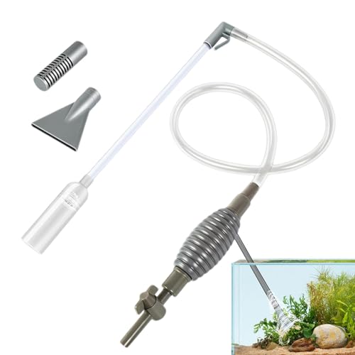 Aquarium-Staubsauger, Siphonpumpe für Wasser | Aquarium-Siphon-Vakuumpumpe zum Reinigen von Kies,Siphon-Vakuum-Kiesreiniger, tragbarer Wasserwechselwechsler, Aquarium-Zubehör für Aquarien, von BommFu