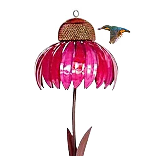 Blumen-Vogelhäuschen | Dekoration Für Vogelhäuschen Im Freien | Sonnenhut-Kolibri-Feeder | Vogelfutterspender Im Sonnenhut-Design - Vogelfutterspender Für Gartendekoration Und Kolibri-Futtersp von BommFu