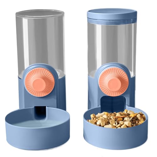BommFu Futter- und Wassernäpfe für Kaninchen, Futterspender für Kaninchen für den Käfig | Automatischer Wasserspender für Tiernahrung - 1000 ml großes Fassungsvermögen, Futternapf für Häschen, von BommFu