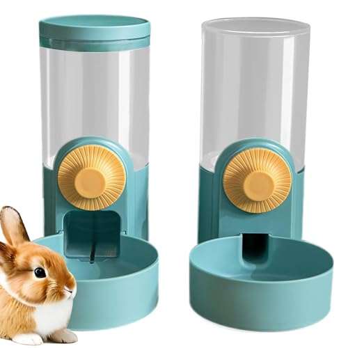 BommFu Futterspender und Wasser für Hasen, Futter- und Wassernäpfe für Kaninchen,Automatischer Kaninchen-Wasserspender - 1000 ml großes Fassungsvermögen, Futternapf für Häschen, Haustierkäfig, von BommFu