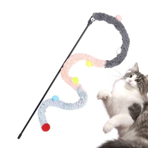 BommFu Katzenstab-Spielzeug für Hauskatzen, Weihnachts-Katzenstab-Spielzeug, Interaktives Katzenspielzeug für Hauskatzen, Attraktive, Plüsch-Katzenfänger-Spielzeug für Kätzchen, von BommFu