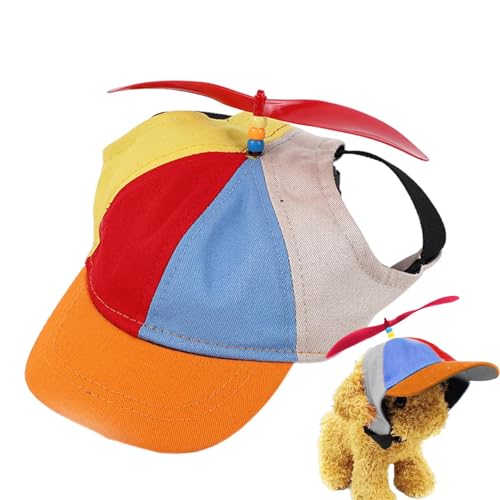 Propellermütze Für Hunde | Bunte Propellermütze | Lustige Propellerkappe | Hubschraubermütze Propeller Cap Hubschrauber Kappe - Baseball Cap Hut Für Kleine Hunde, Welpen, Katzen von BommFu