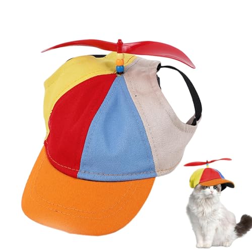 Propellermütze Für Hunde | Bunte Propellermütze | Lustige Propellerkappe | Hubschraubermütze Propeller Cap Hubschrauber Kappe - Baseball Cap Hut Für Kleine Hunde, Welpen, Katzen von BommFu