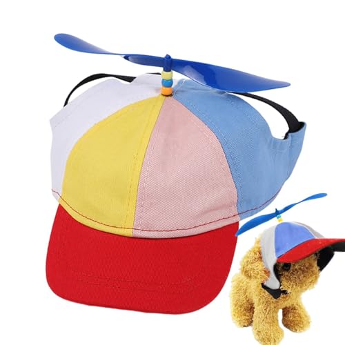 Propellermütze Für Hunde | Bunte Propellermütze | Lustige Propellerkappe | Hubschraubermütze Propeller Cap Hubschrauber Kappe - Baseball Cap Hut Für Kleine Hunde, Welpen, Katzen von BommFu