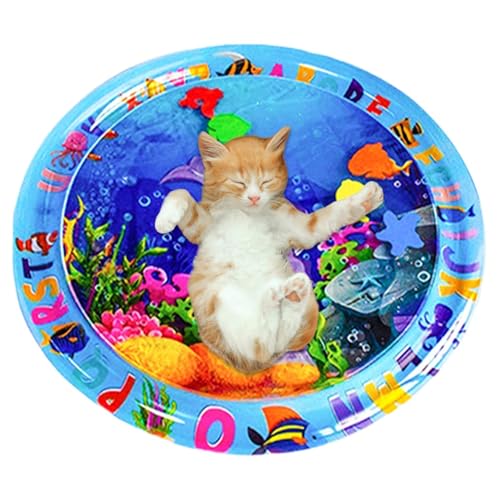 Sensorische Wasserspielmatte Für Katzen | Kühlmatte Für Indoor-Katzen | Katzen-Wasserspielmatte | Verdickte Sensorische Wasserspielmatte Für Katzen | Haustier-Spielwassersensor-Pad - Wasserspielmatte von BommFu