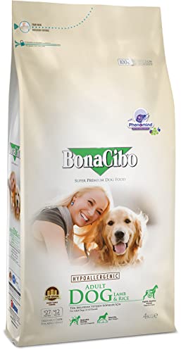 BONACIBO Ausgewachsene Hundefutter | Super Premium Trockenfutter für Erwachsene Hunde Aller Rassen | Lamm und Reis | 4 KG von Bonacibo