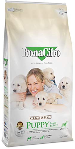 BONACIBO Hundefutter für Welpen | Super Premium Welpenfutter Aller rassen bis zu 1 Jahr | Lamm und Reis | 15 KG von Bonacibo