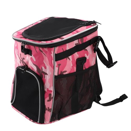 Fahrrad-Hundeträger-, Atmungsaktiver Korb für Outdoor-Reisen, Geräumig, Camping, Roadtrips, Polyester-Material, Leicht zu Reinigen (Rosa Camo) von Bonbela