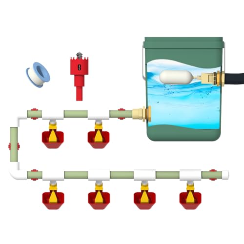 Bonchoice DIY Automatische Hühnerbewässerungsbecher Kits Wachteltränke Rohrsystem 1/2 PVC Wasserlinie Zubehör für den Anschluss an den Wassertank von Bonchoice