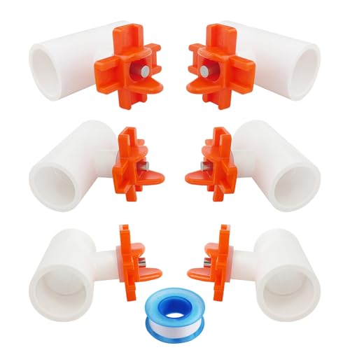 Bonchoice DIY NonLeak Horizontale Seitenmontage Erwachsene Hühnernippel Tränke Bewässerungsautomat Geflügelnippel Kit Hühnerbewässerungssystem (Orange, 6) von Bonchoice