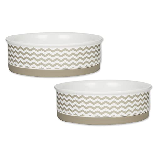 Bone Dry Ceramic Pet Collection Chevron, großes Set, 7,5 x 2,4, Stein, 2 Stück von Bone Dry