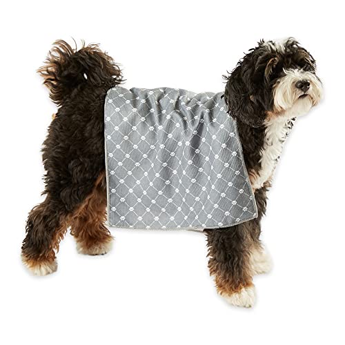 Bone Dry Pet Drying Collection Handtuch, bestickt, Frottee, Mikrofaser, klein, 15 x 30 cm, Stonewash Blue, 3 Stück von Bone Dry