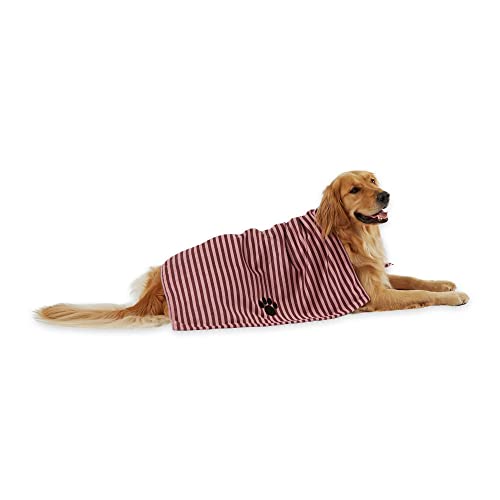 Bone Dry Pet Grooming Towel Collection saugfähige Mikrofaser, Größe XL, 104,1 x 59,7 cm, gestreift, Cranberry von Bone Dry