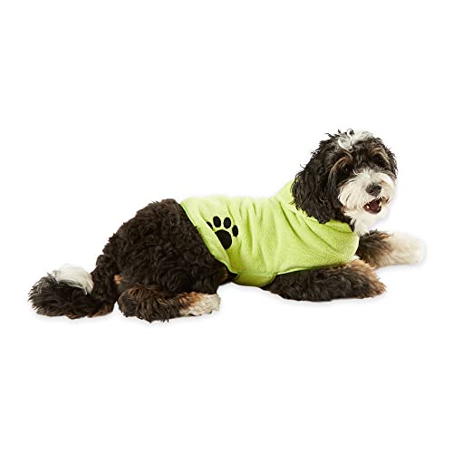 Bone Dry Pet Robe Collection, bestickter, saugfähiger Mikrofaser-Bademantel mit verstellbarem Verschluss, für Hunde und Katzen, klein, Salatgrün von Bone Dry