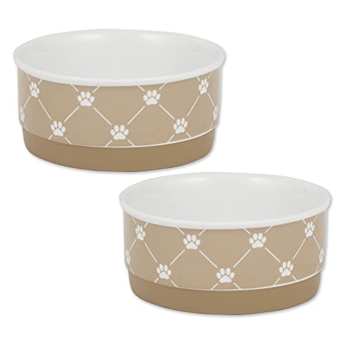 Bone Dry Ceramic Pet Collection Rankgitter, kleines Set, 4,25 x 2, Taupe, 2 Stück von Bone Dry