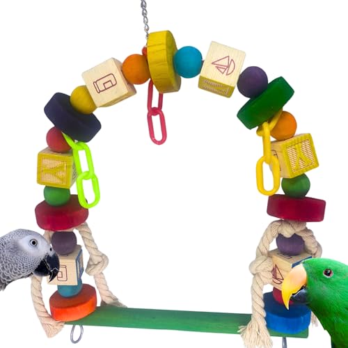 Bonka Bird Toys 1060 Rainbow Perch Swing Vogel Spielzeug Käfig Toys Käfige Swing Sitzstange sittichen weißbauchpapageien Papageien von Bonka Bird Toys