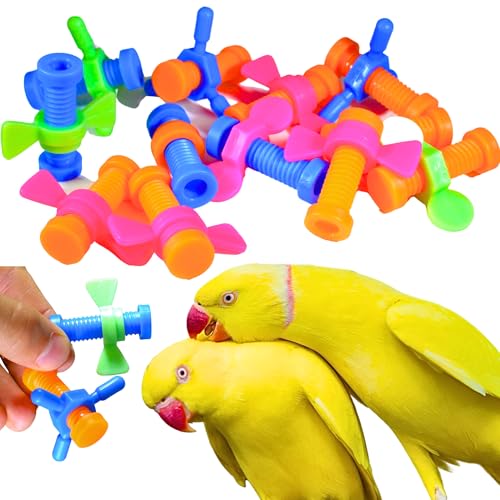 Bonka Bird Toys 2026 Pk12 Kunststoff Bolzen und Flügelmuttern Fuß Talon Vogel Spielzeug von Bonka Bird Toys