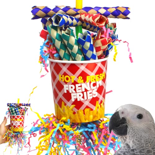 Bonka Bird Toys 2306 Französische Pommes Frites kleines mittelgroßes Vogelspielzeug Futtersuche Bambus Falle Becher Papier Shred Nymphensittiche Sittiche und andere ähnlich große Vögel von Bonka Bird Toys