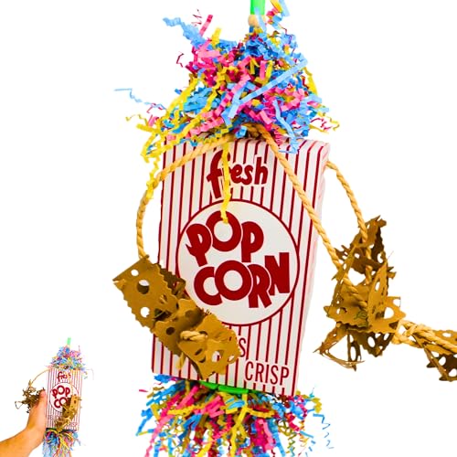 Bonka Bird Toys 2318 Popcorn Explosion Mittel Groß Vogel Spielzeug Popcorn Papier Karton Seil Futterkauen Amazonas Conure African Greys und andere ähnliche Vögel von Bonka Bird Toys