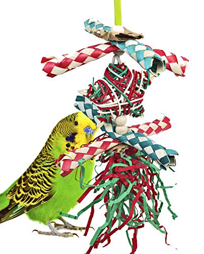 Bonka Bird Toys Duo-Spielzeug für Papageienkäfig, Nymphensittiche, Graue Konure, Weihnachtsstern von Bonka Bird Toys