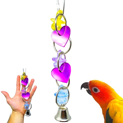 Bonka Bird Toys Runder Herz Charm Spiegel Vogelspielzeug Papageienkäfig Basteln Spielzeug Käfige Graukontur Nymphensittiche Hochwertiges Produkt, handgefertigt in den USA., Heart Mirror von Bonka Bird Toys