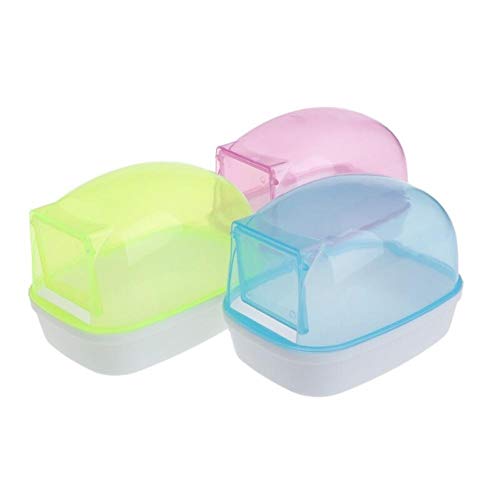 1pc Hamster Badezimmer Bad Sand Sauna Zimmer Kunststoff Toilette Badewanne Kleintiere Kaninchen Chinchilla Cage Supplies, Zufällige Farbe von Famry