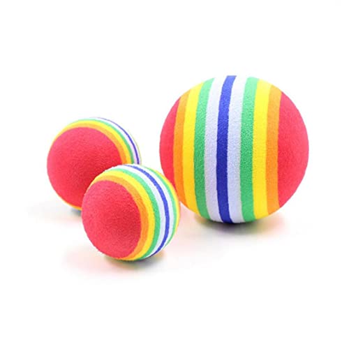 Bontannd 3 Teile/Satz (3 Größe) Pet Regenbogen Kugel Kauen Mahlen Zähne Elastische Ball Spielzeug Welpen Katze Training Kauen Spielzeug Super Dauerhaft Mit 3size Für Große Kleine Hund Spielzeug von Bontannd