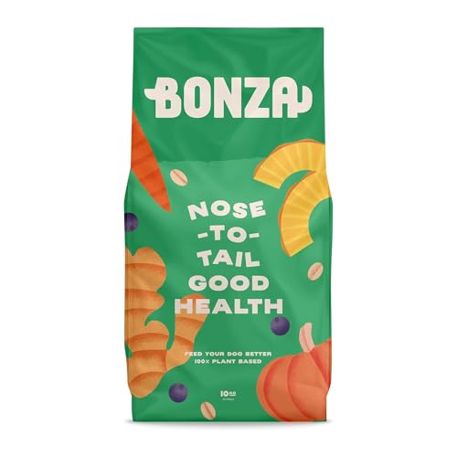 Bonza Veganes Hundefutter Trocken mit DHAgold, Kokosöl, Prä-& Probiotika und Omega-3 - Allergikerfreundlich Umweltfreundlich Hypoallergenes Hundefutter für Optimale Hundegesundheit -10 Kg von Bonza