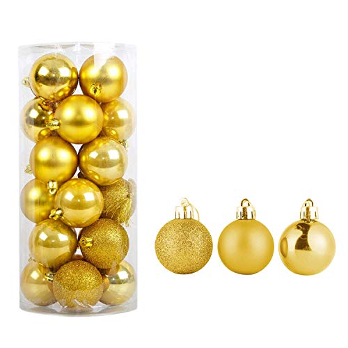 Boodtag 24 Stücke Weihnachtskugel Set Christbaumkugeln,Weihnachten Deko Anhänger 4cm,6cm,15 Weihnachten Hochzeit Party von Boodtag