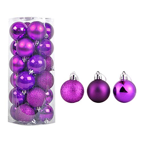 Boodtag 24 Stücke Weihnachtskugel Set Christbaumkugeln,Weihnachten Deko Anhänger 4cm,6cm,15 Weihnachten Hochzeit Party von Boodtag