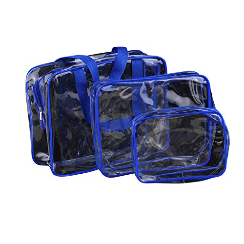 Boodtag 3 Stücke Wasserdicht Kulturbeutel Flugzeug Tasche Set Transparent Kosmetiktasche Set Aufbewahrungstasche für Kosmetik Container im Flugzeug Reise Urlaub von Boodtag