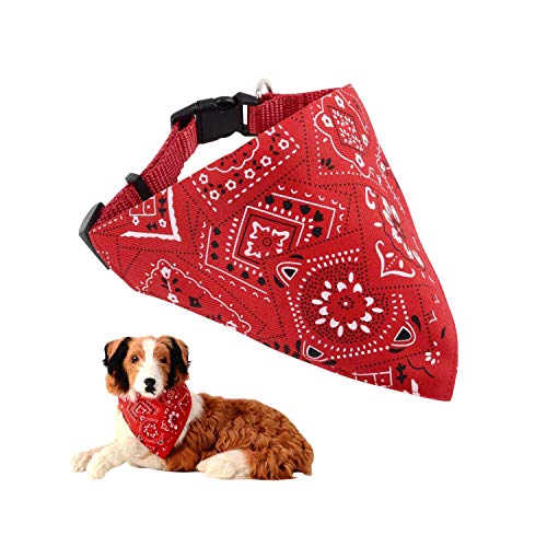 Boodtag Haustierhalstuch Hundebandana Hundehalsband in Größe S,M,L Rot,Blau,Schwarz (M, rot) von Boodtag