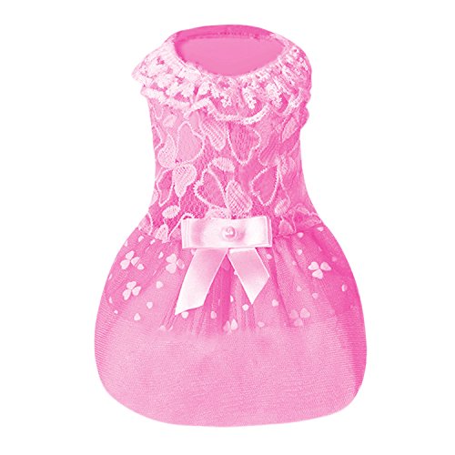 Boodtag Hund Kleider Hochzeit Spitze Tutu Warm Anzug Teddy Rock Prinzessin Kleidung mit Bowknot für Kleinen Hunde Welpe von Boodtag