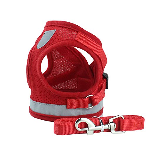 Boodtag Hunde Brustgeschirre Hundegeschirr für Mittlere & Kleine Hunde Rot Schwarz Grau S,M,L,XL,verstellbar von Boodtag