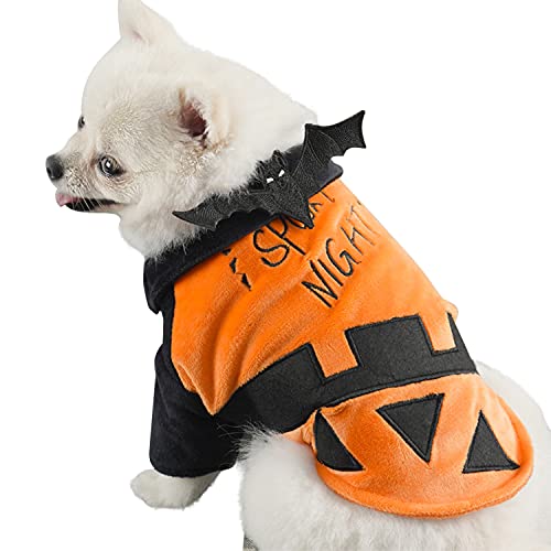 Boodtag Hunde Pullover Haustier Halloween Kürbis Kostüm Hemd Hund T-Shirt für kleine Mittelgroße Hunde Hundejacke Haustier Bekleidung Hundemantel von Boodtag