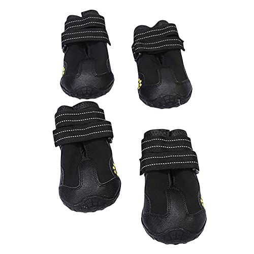 Boodtag Hunde Stiefel Outdoor wasserdichte Hundeschuhe Mit Reflektierenden rutschfeste Pfotenschutz 4 Stück von Boodtag