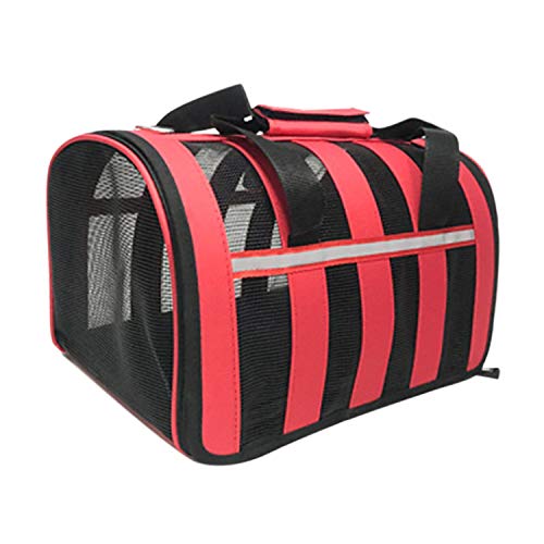 Boodtag Hundekäfig Tragbar Hundebox Transportbox Kleintiertasche Hundetasche Katzen Hasen Nager Kaninchen Geflügel Käfig Rot von Boodtag