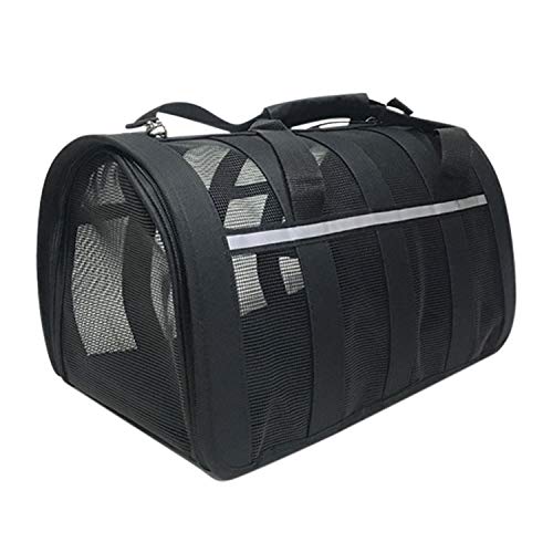 Boodtag Hundekäfig Tragbar Hundebox Transportbox Kleintiertasche Hundetasche Katzen Hasen Nager Kaninchen Geflügel Käfig Schwarz von Boodtag