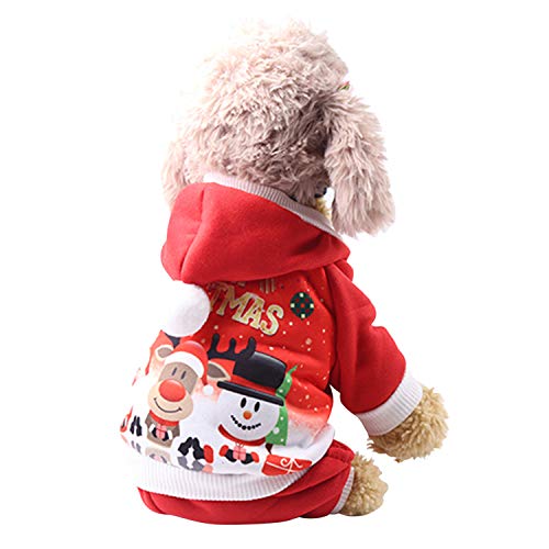 Boodtag Hundepullover Weihnachten Hundejacke mit Kapuze Haustier Weihnachten Kostüm Rentier Hirsch Elch Cosplay Kostüm Katze Hund Kleidung Warme Hundemantel von Boodtag