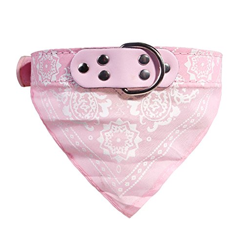 Boodtag Personalisierte Hundehalstücher Böhmischer Druck Verstellbares Dreieck Halstuch Katze Welpen Schals Lätzchen (Rosa, Größe L) von Boodtag