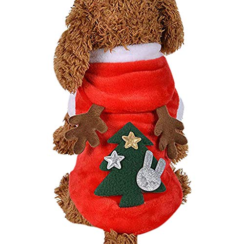 Boodtag Weihnachten Hunde Pullover Warm Strickpullover Haustier Bekleidung Haustier Kostüm Rentier Weihnachtsmann von Boodtag