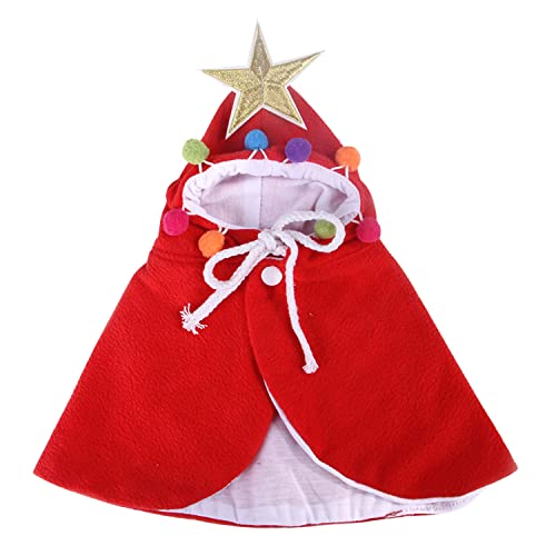 Boodtag Weihnachtskostüm für Katzen und Hunde – Weihnachts-Umhang für kleine, mittelgroße Haustiere, 1,5–7 kg (Medium, Rot) von Boodtag