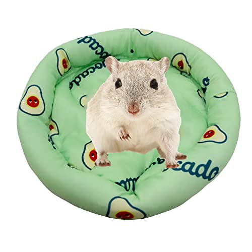 1 x rundes kühlendes Hamsterbett für Hamster, Igel, Eichhörnchen, Mäuse, Ratten, Eichhörnchen, Meerschweinchen und andere Kleintiere, grüne Avocado von Booge