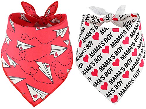 2 Pack Valentinstag Hundehalstuch, Welpen Valentinstag Schals für kleine Hunde Katzen von BoomBone