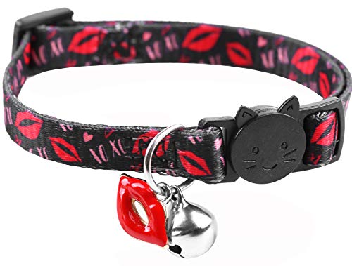 BoomBone Katzenhalsband, mit Glocken- und Lippen-Charm, Welpenhalsbänder für kleine Hunde von BoomBone